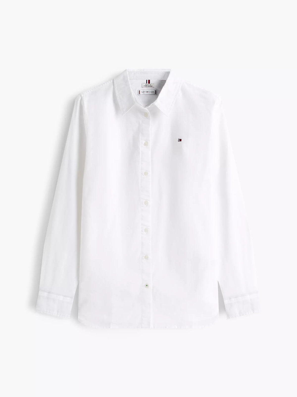 Tommy 女生 正常版 Oxford 長袖襯衫 - 白色