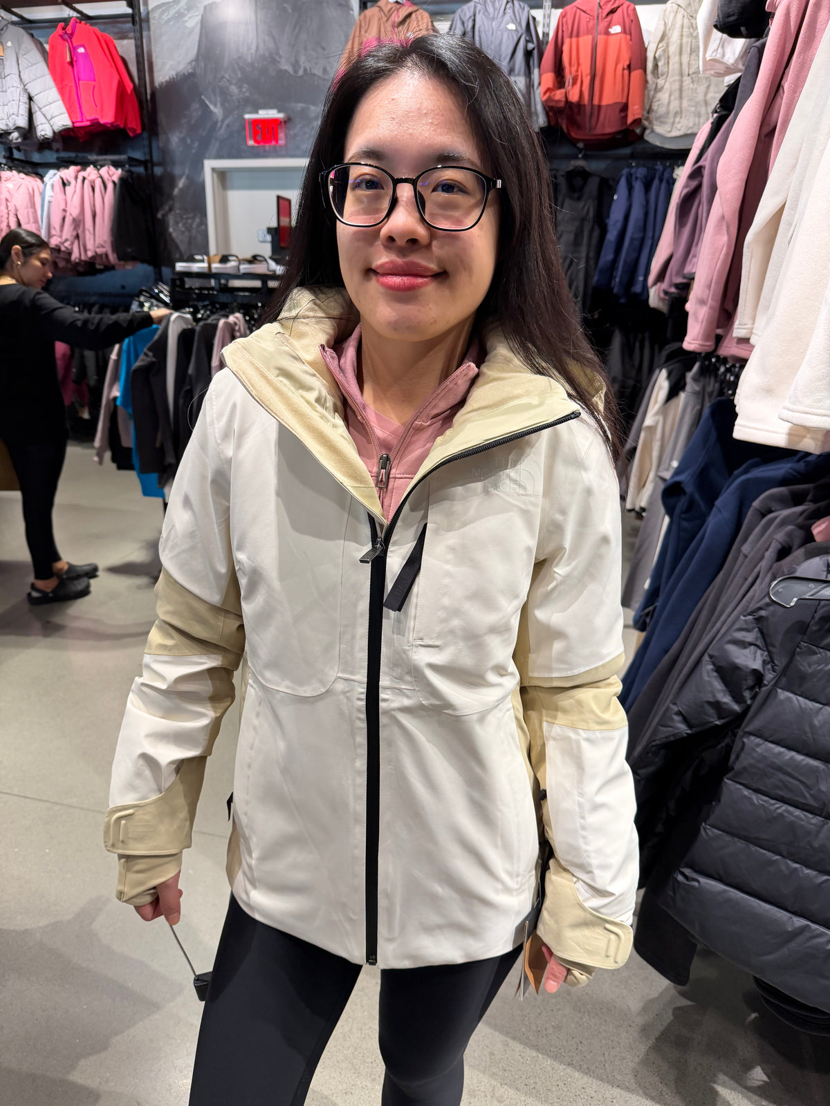 北臉 女生 Lenado 科技羽絨雪衣 - 米白
