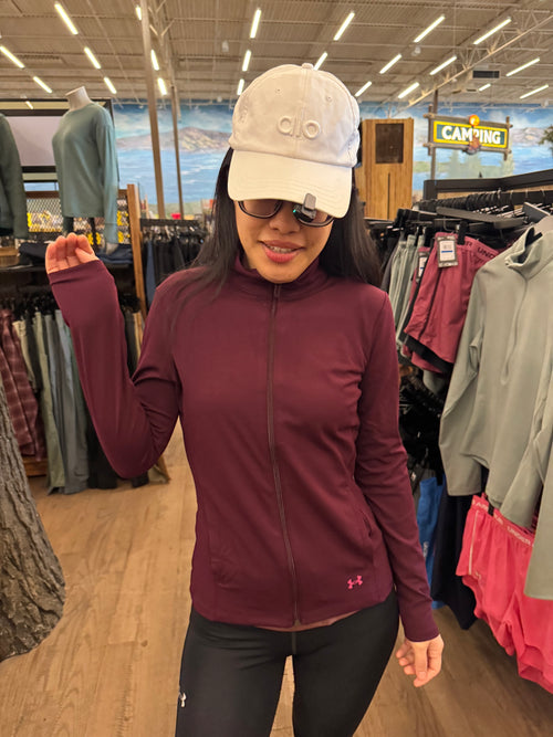 UA 女生 Motion奶油外套 酒紅 S