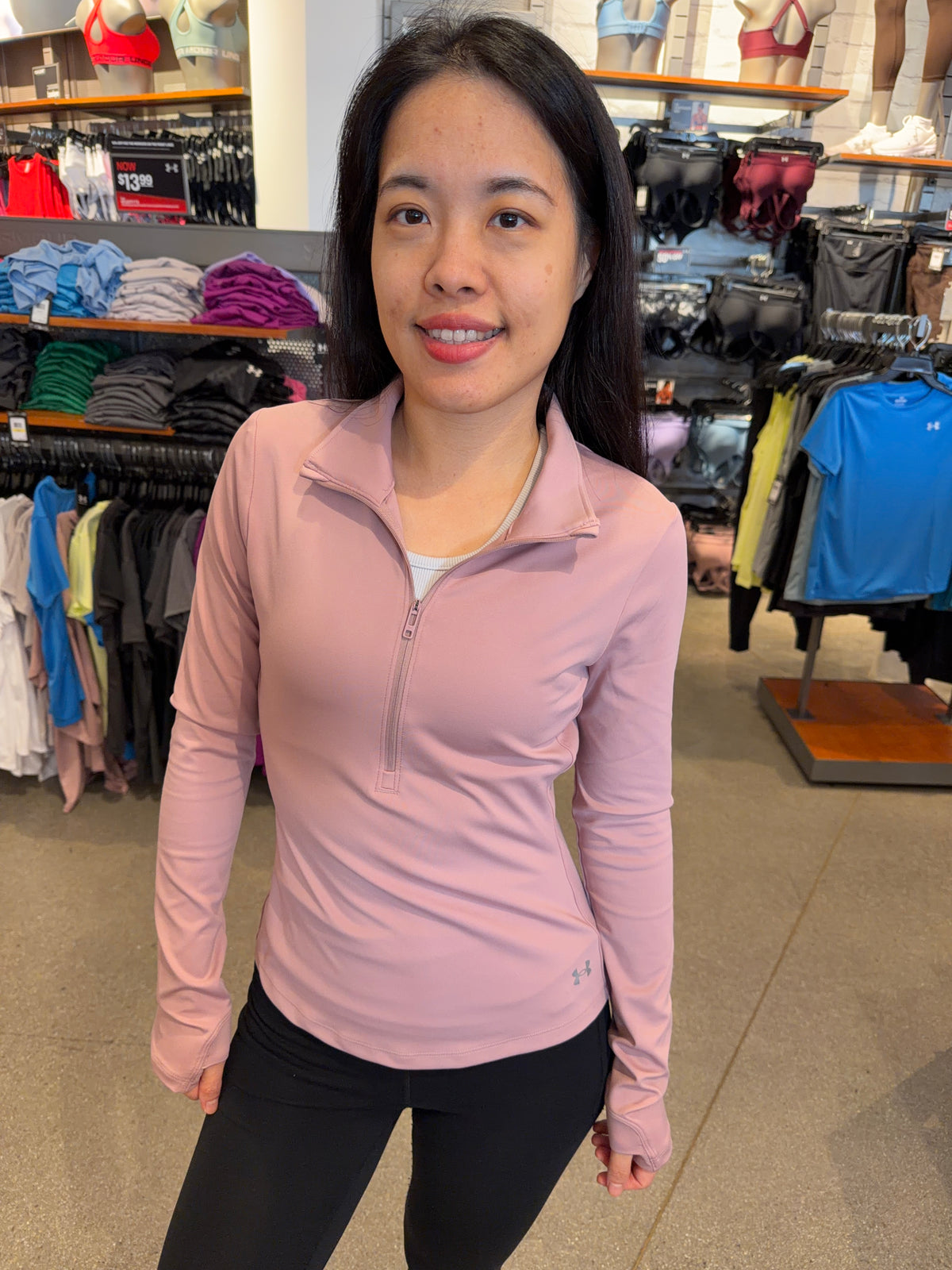 UA 女生 奶油系列 拉鏈上衣 - 玫瑰
