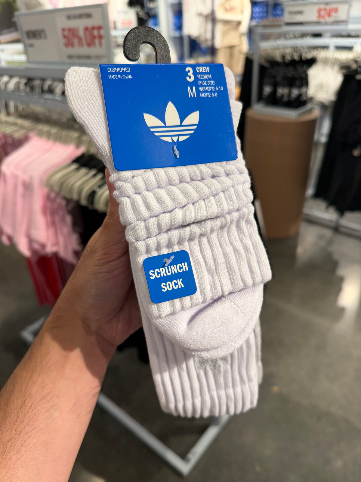 Adidas 襪子三入組 - 泡泡襪 - 全白
