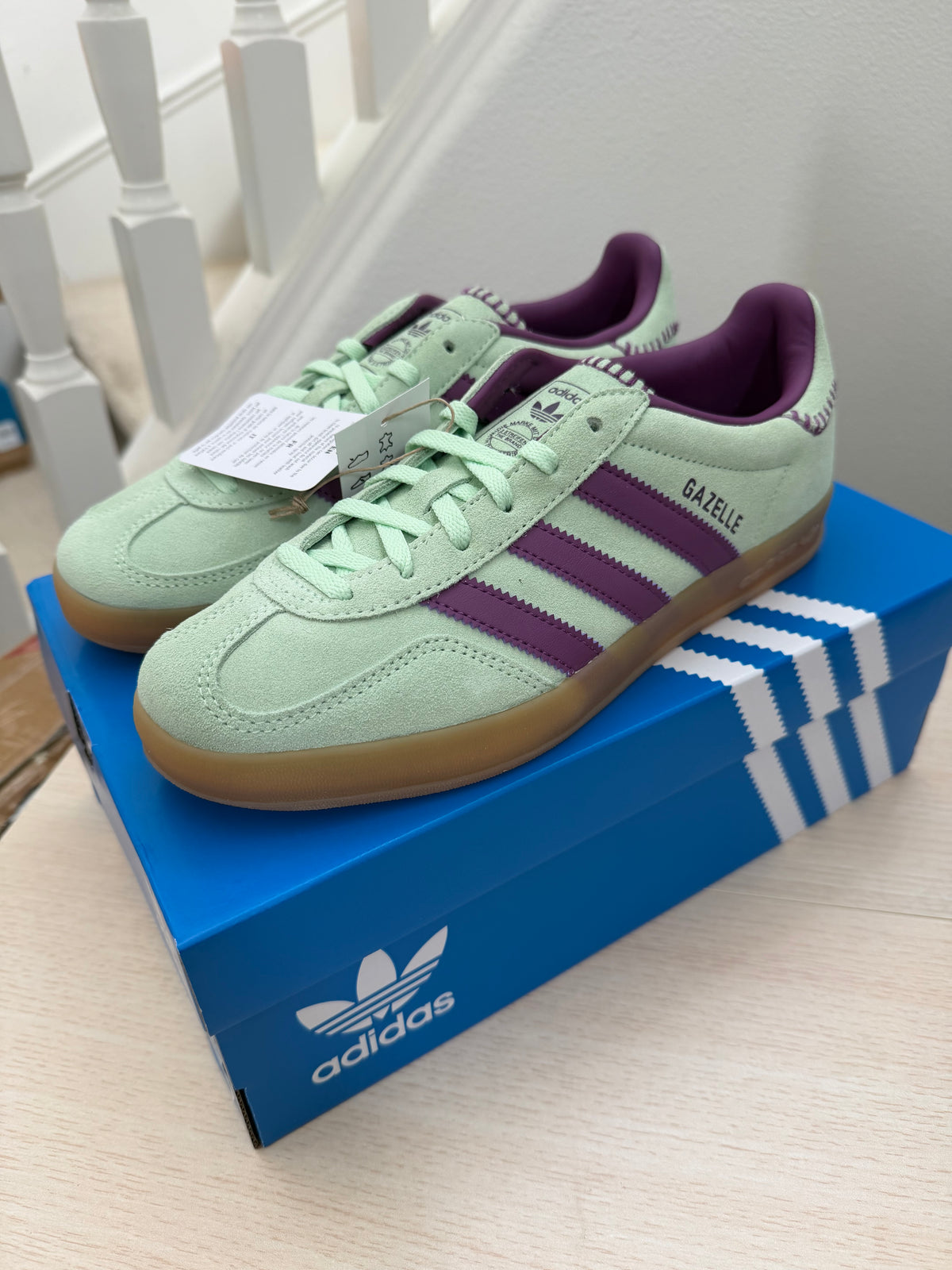 Adidas Gazelle 女生 綠色(有2組鞋帶)