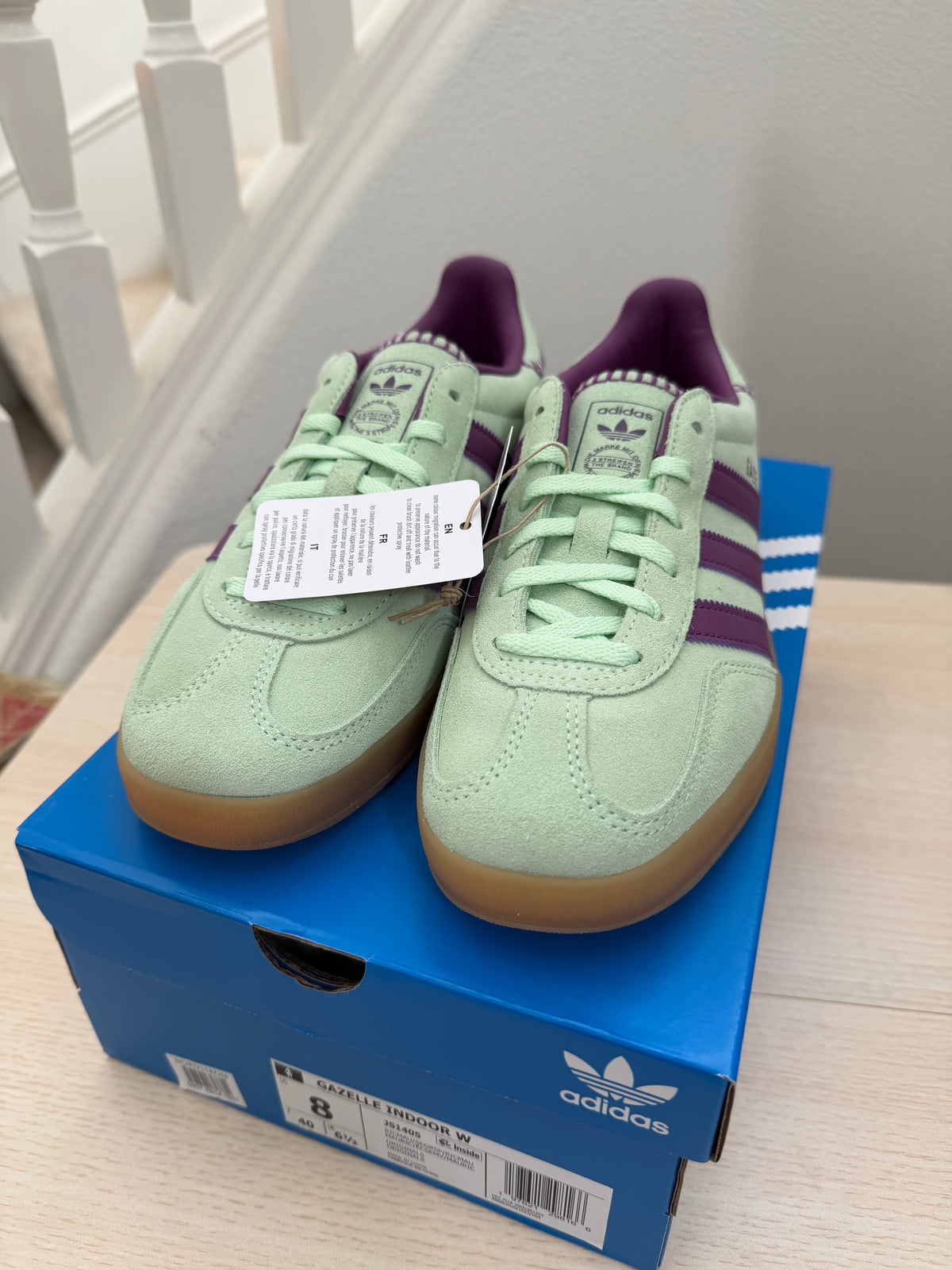 Adidas Gazelle 女生 綠色(有2組鞋帶)