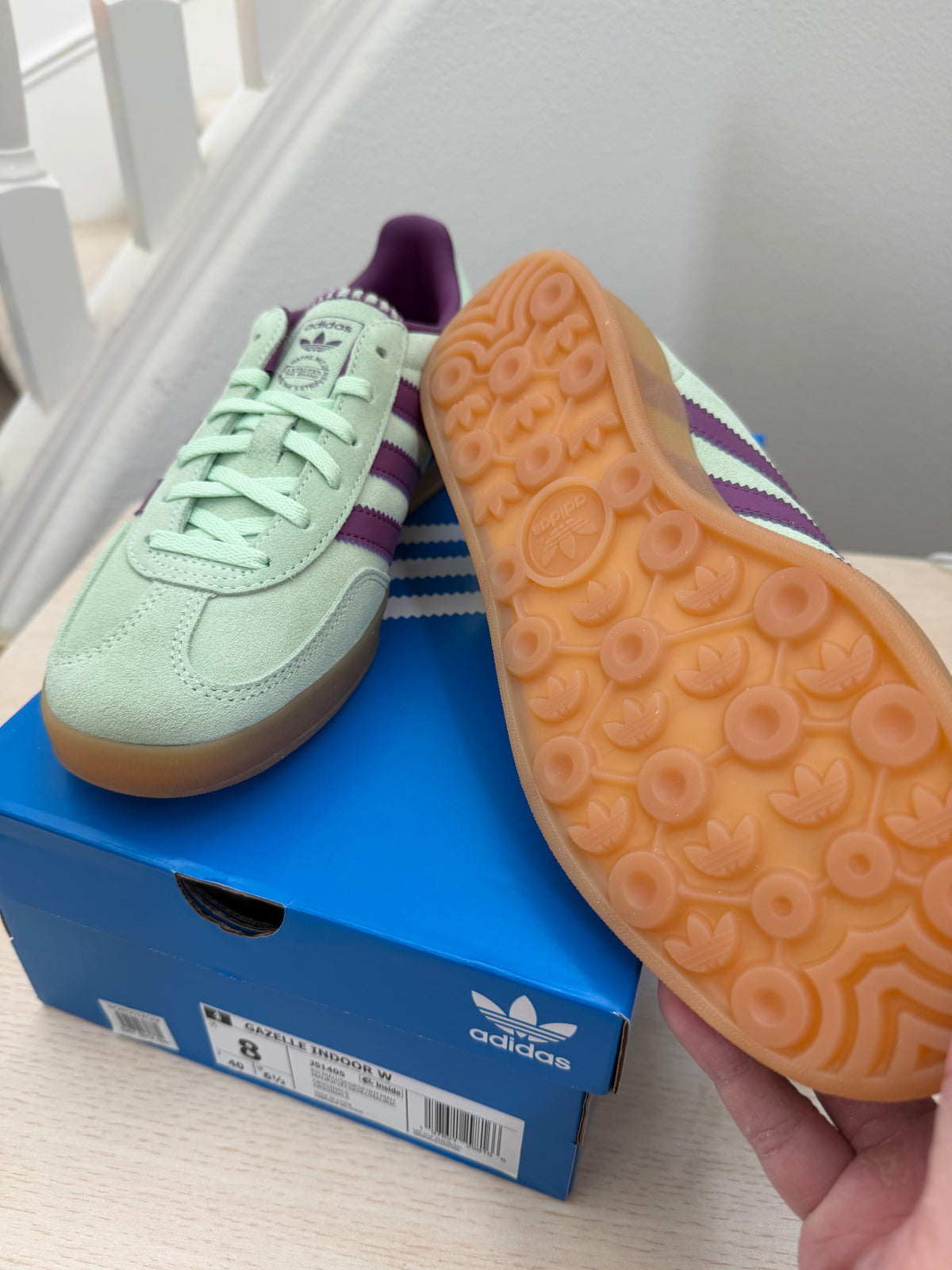 Adidas Gazelle 女生 綠色(有2組鞋帶)