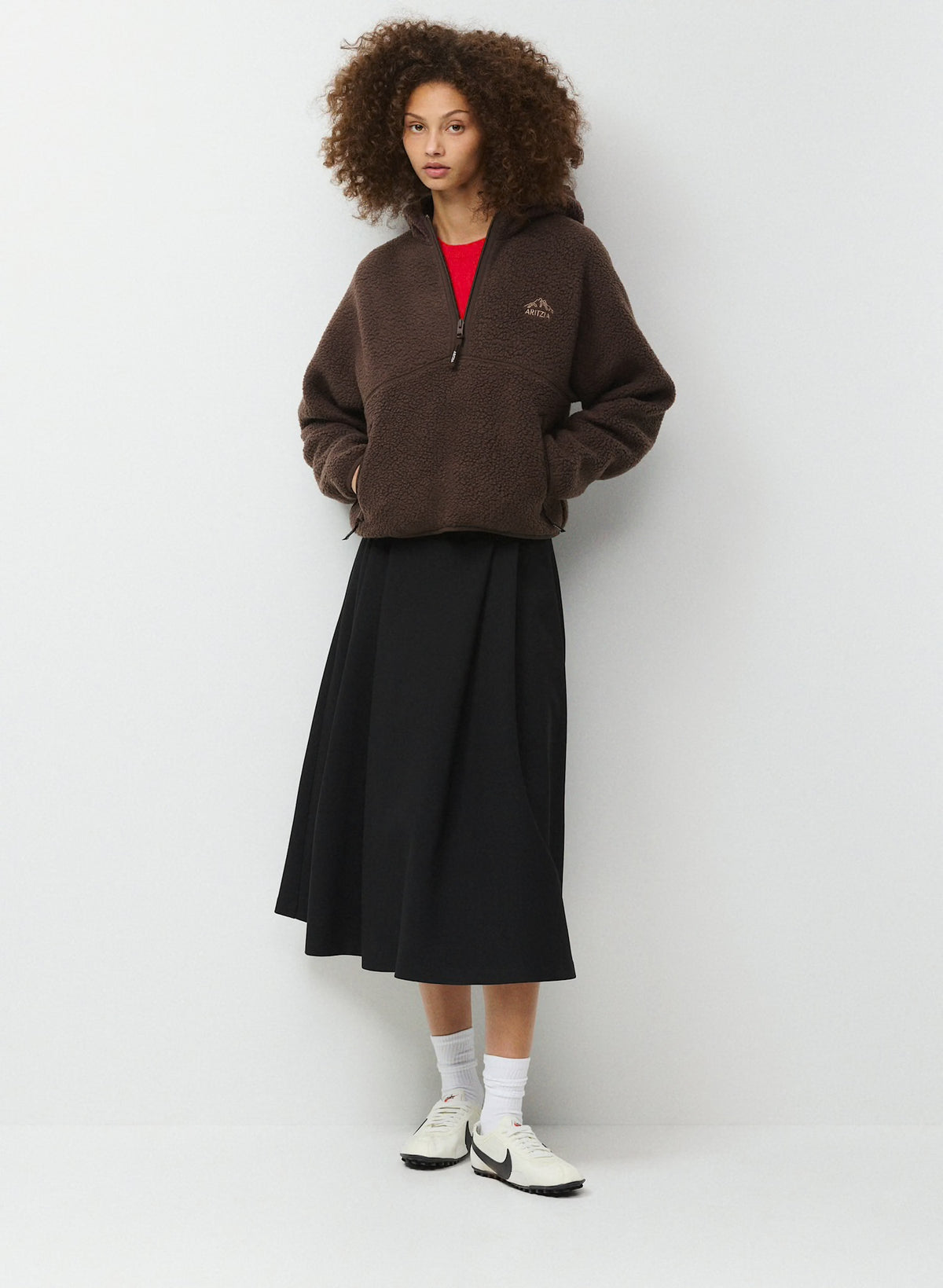 Aritzia 女生 Canyon 熊寶寶毛帽T - 巧克力色