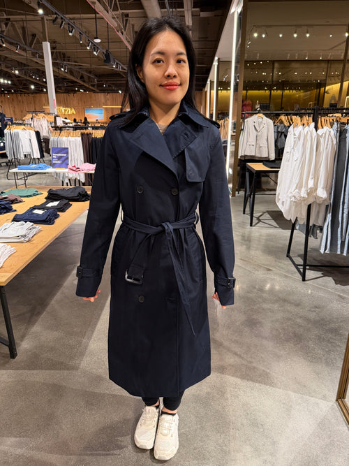 Aritzia 女生 超美防潑水風衣 深藍 XXS