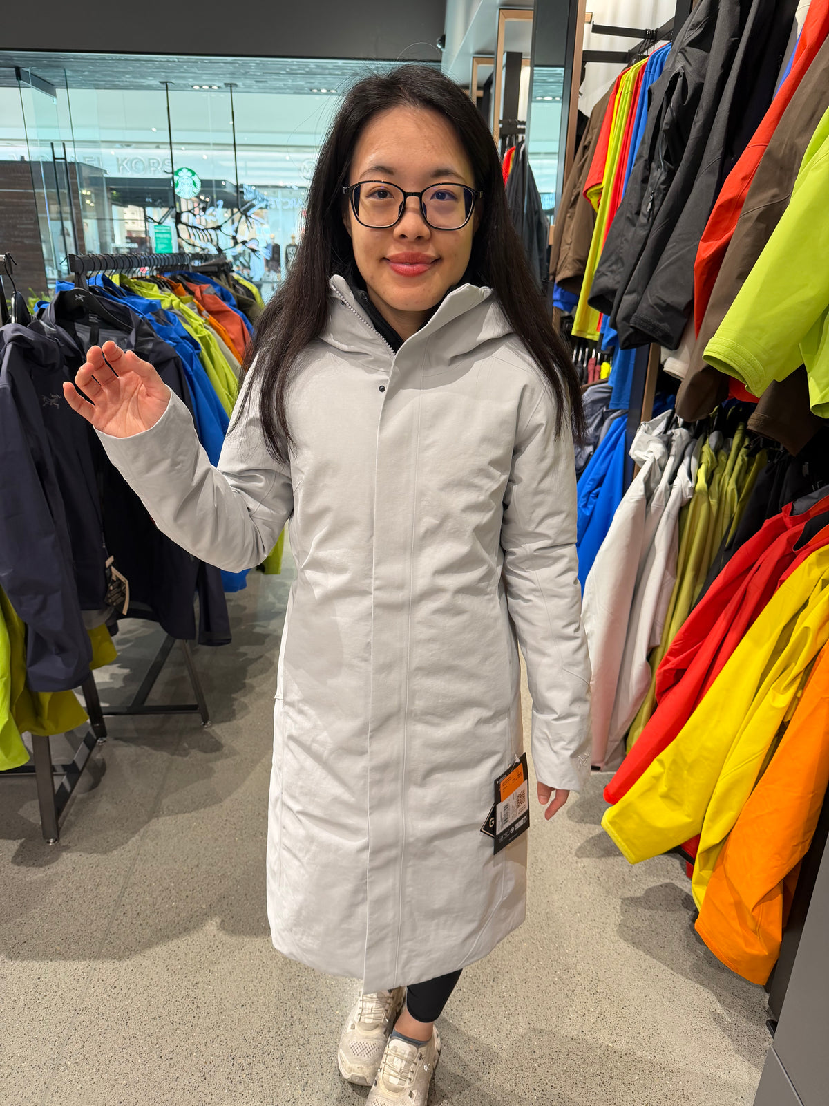 始祖鳥 女生 Goretex Patera 真羽絨外套 - 大象灰