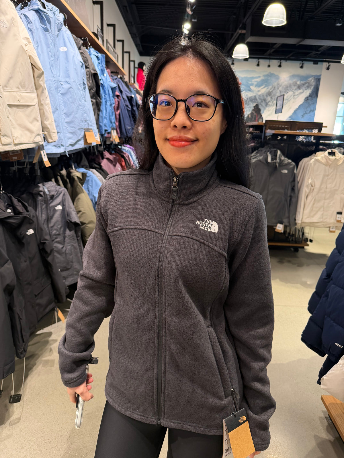 北臉 女生 Gavel 刷毛外套 - 高級灰