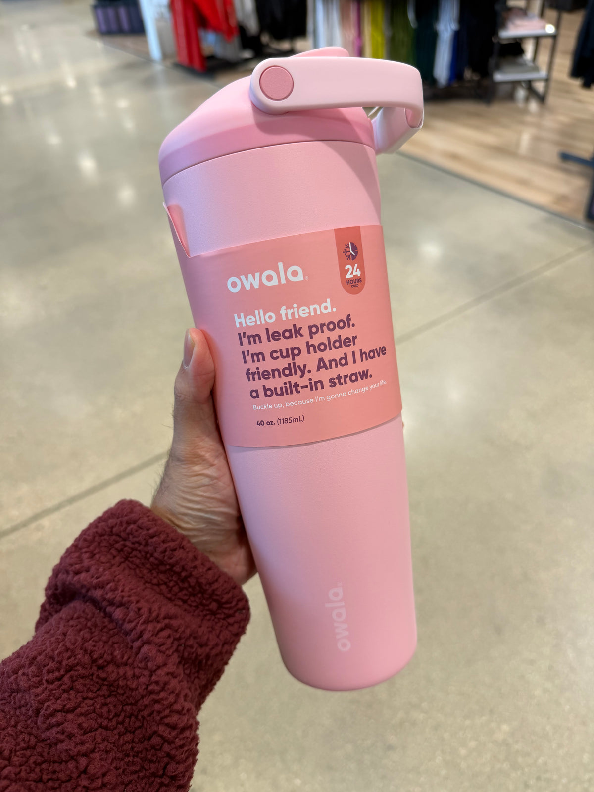 Owala 拉手吸管不銹鋼水壺 - 玫瑰 - Rose Quartz - 40oz