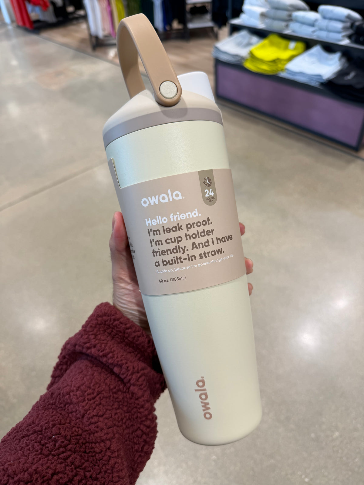 Owala 拉手吸管不銹鋼水壺 - 有點烤焦 - Lightly Toasted - 40oz
