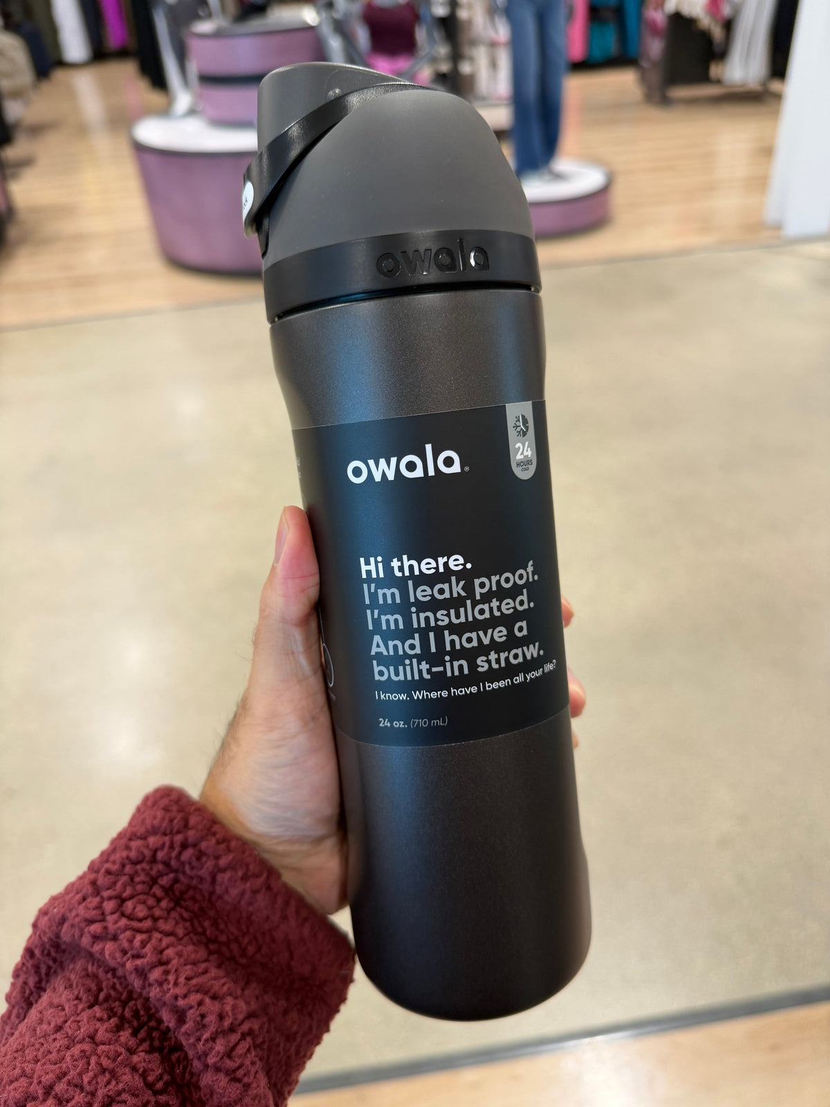 Owala 經典吸管不銹鋼水壺 鐵灰 - Nailed It - 24oz
