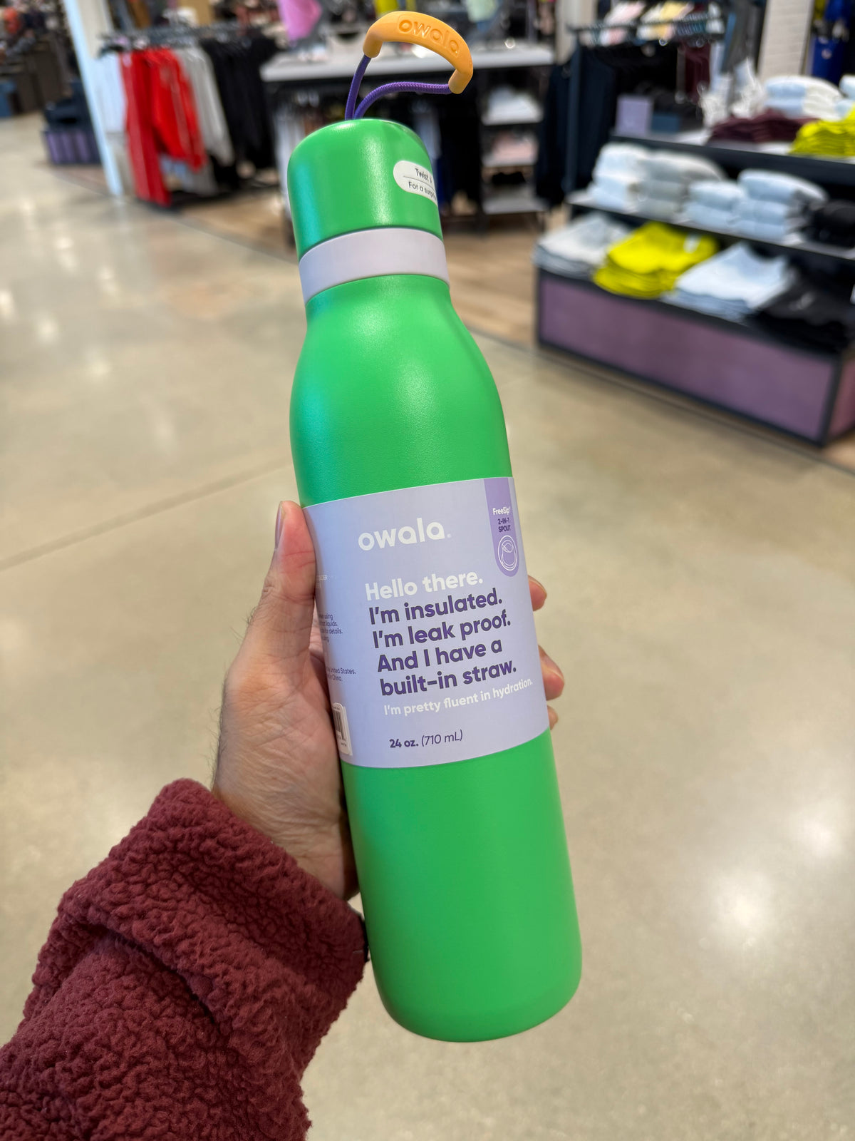 Owala 保齡球吸管不銹鋼水壺 - 碗豆綠 - Sweet Pea- 24oz