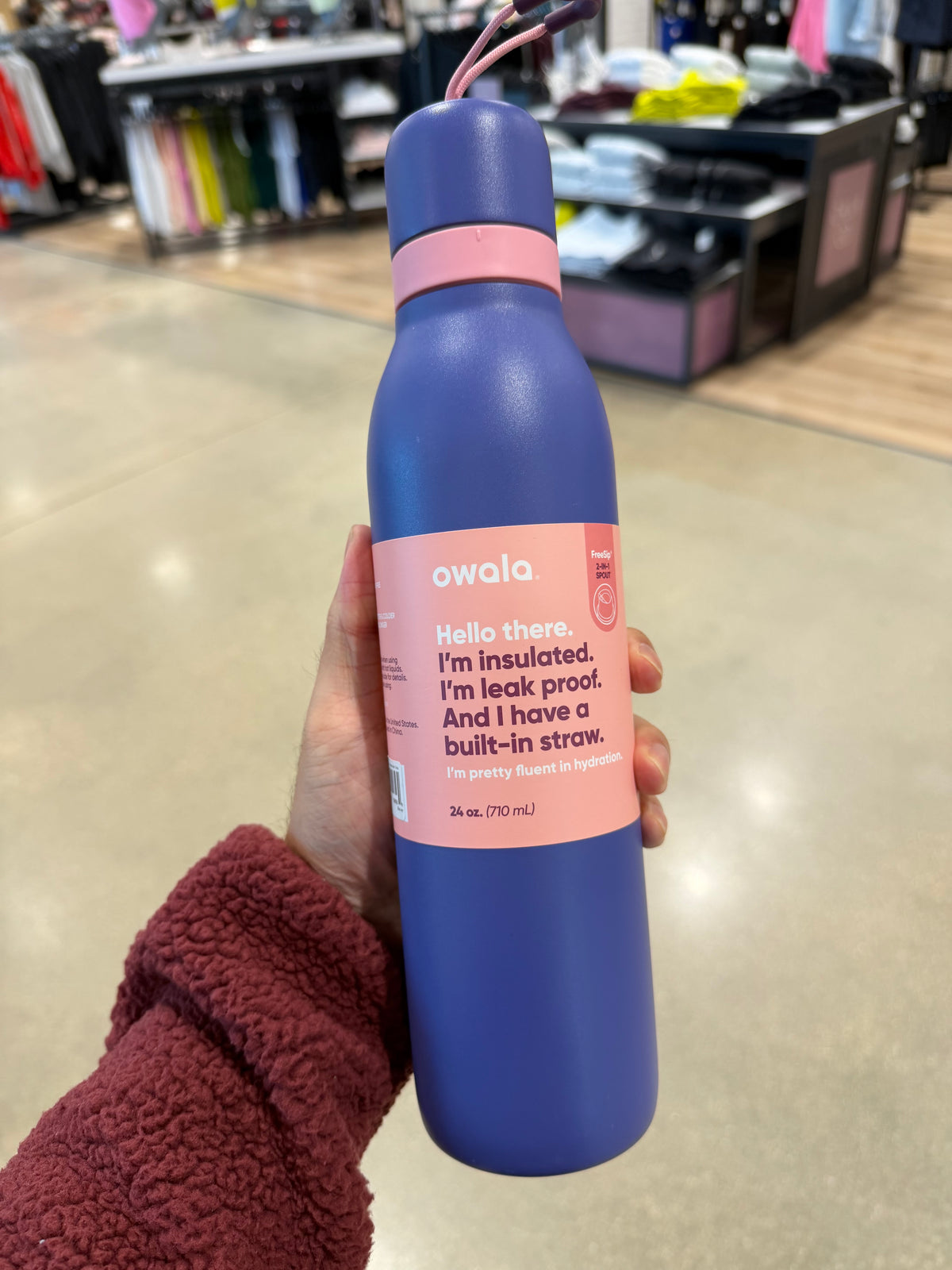 Owala 保齡球吸管不銹鋼水壺 藍紫色 - Blue Jay- 24oz