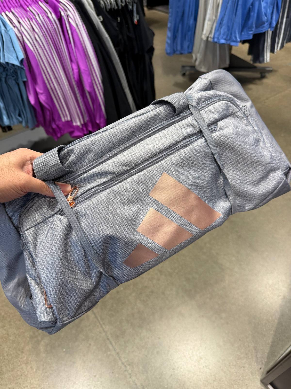 Adidas 旅行必備 旅行袋 灰色玫瑰金