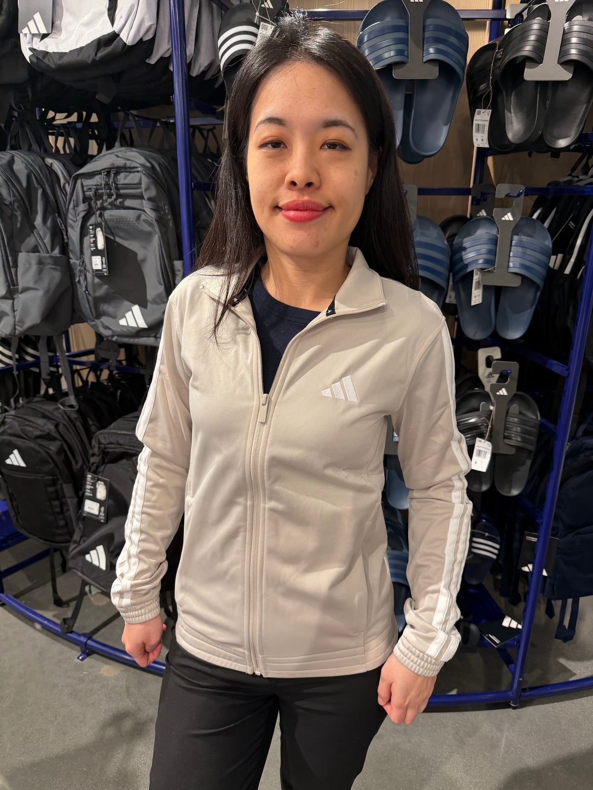 Adidas 女生 運動外套 奶茶 XS