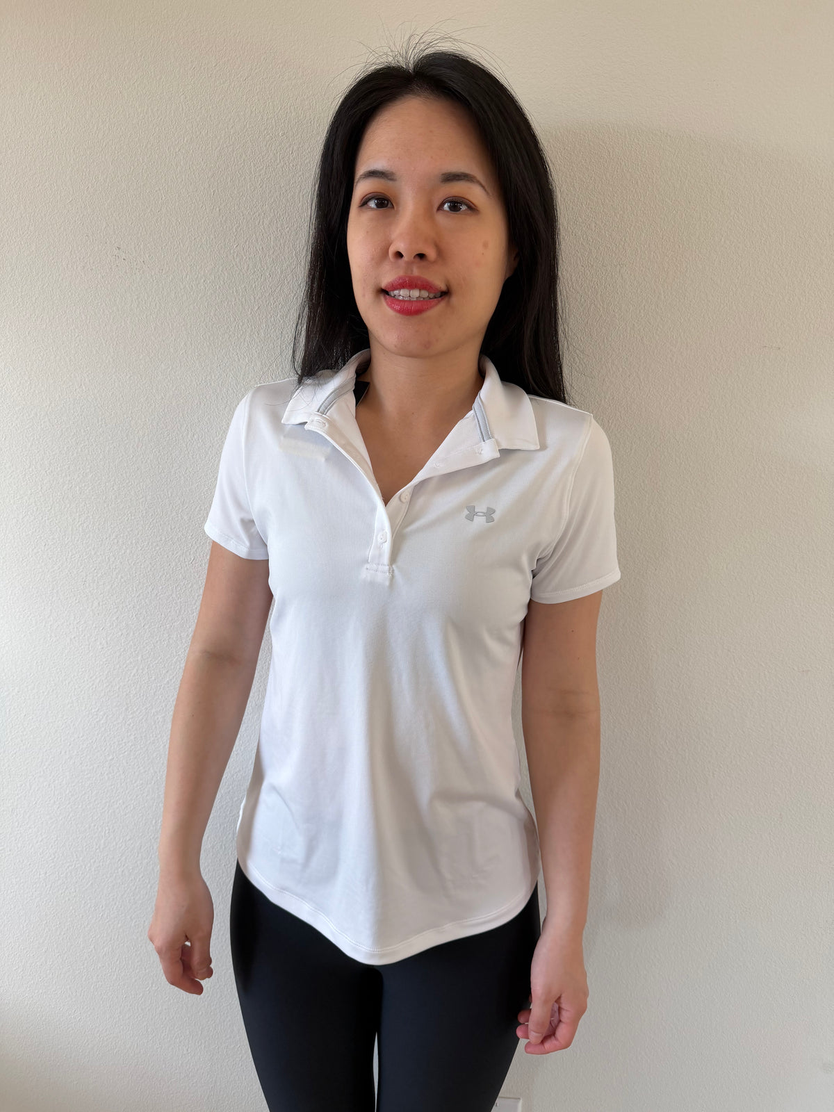 UA 女生 防曬Polo衫 兩入組 黑白組 XS