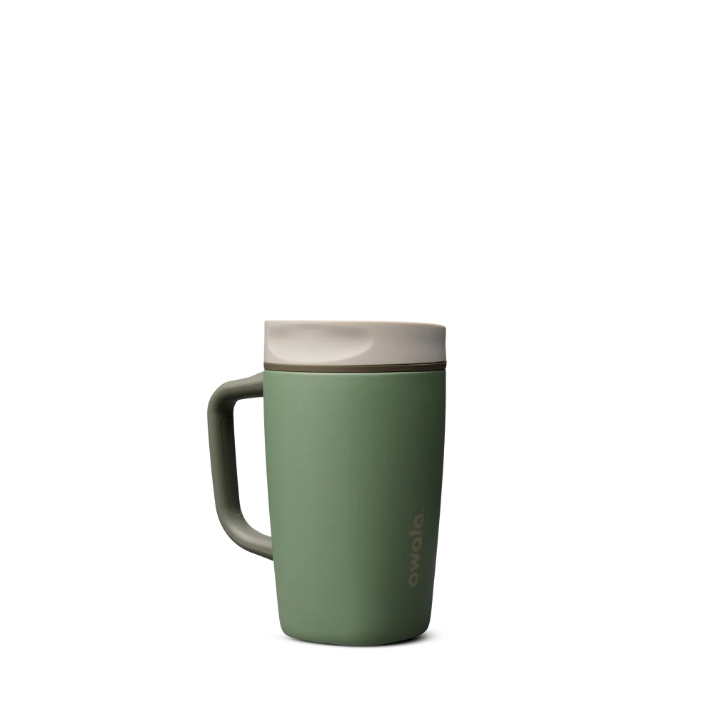 Owala 把手不漏咖啡杯 陶瓷內裡 - 鼠尾草綠 - Greenhouse - 12oz