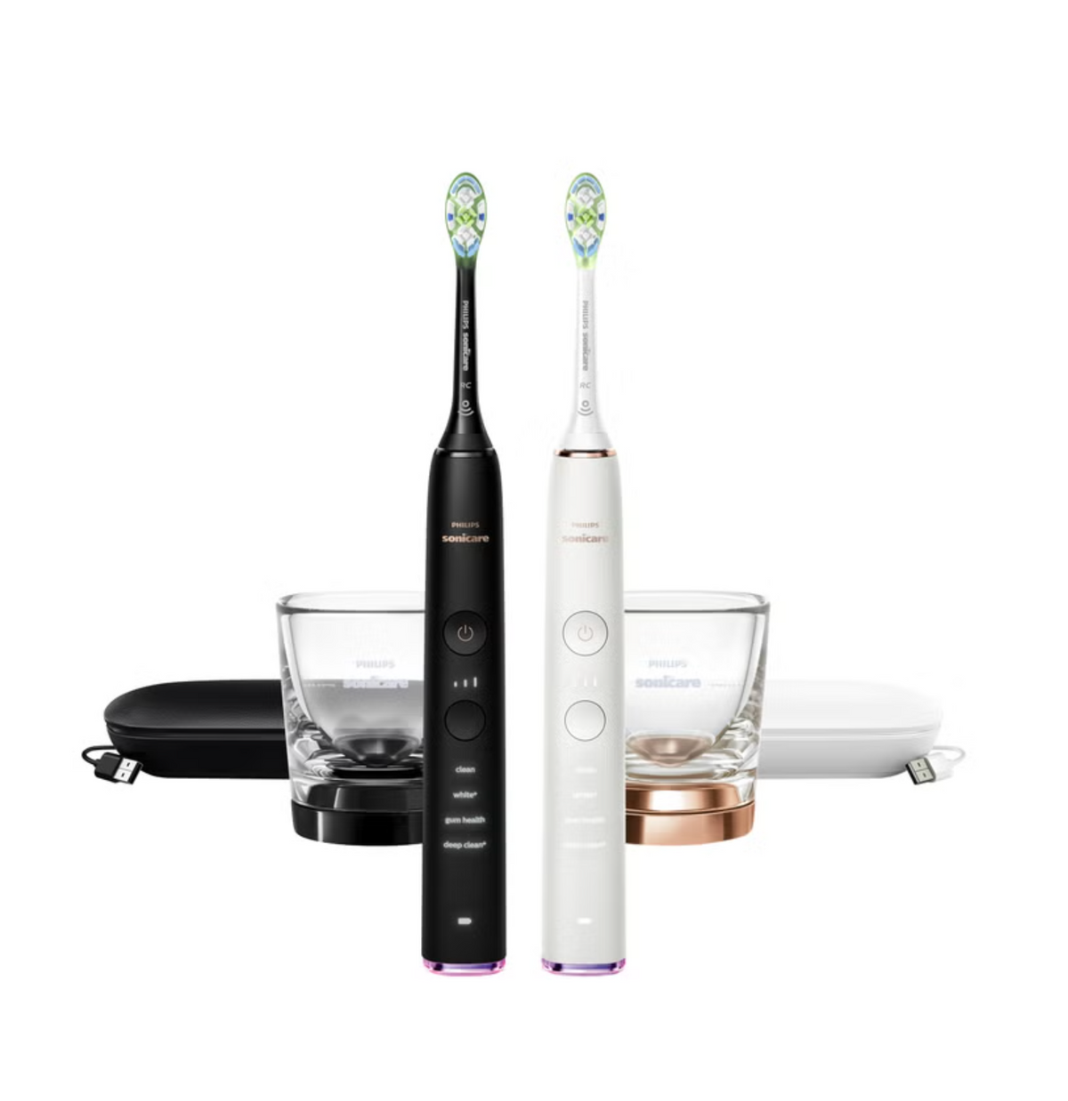 Costco 飛利浦 Sonicare DiamondClean 頂級電動牙刷 - 兩入組 - 黑白