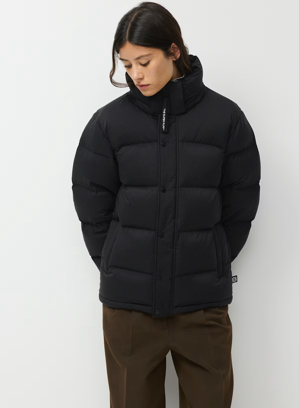 Aritzia 女生 Superpuff 五格真羽絨外套 800 - 霧面黑 - Black