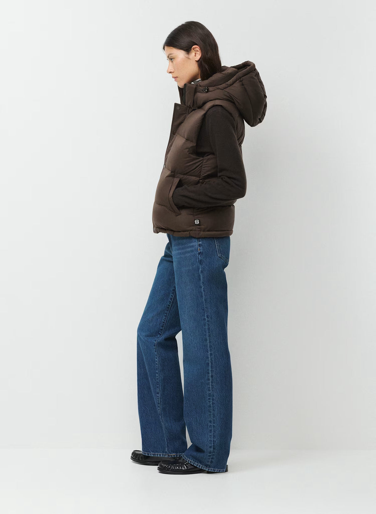 Aritzia 女生 Superpuff 五格真羽絨背心 800 - 巧克力色 - Rich Mocha Brown