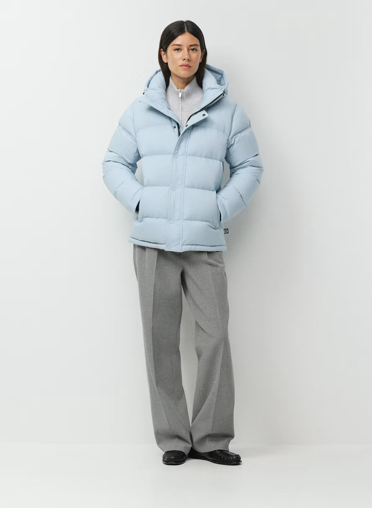 Aritzia 女生 Superpuff 五格真羽絨外套 800 - 天空冰島藍 - Dew Blue