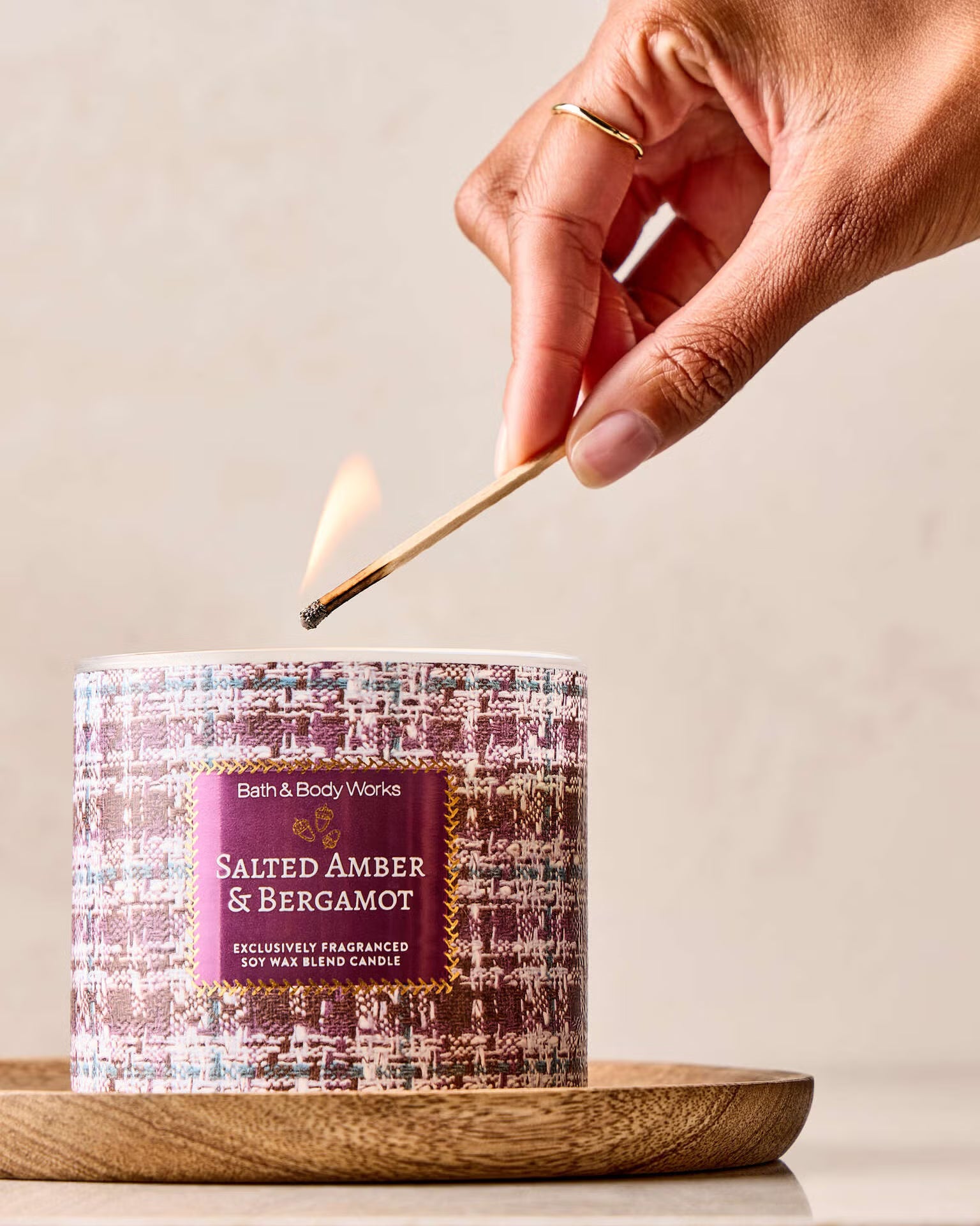 BBW 三蕊蠟燭 - 琥珀佛手柑 - Salted Amber & Bergamot