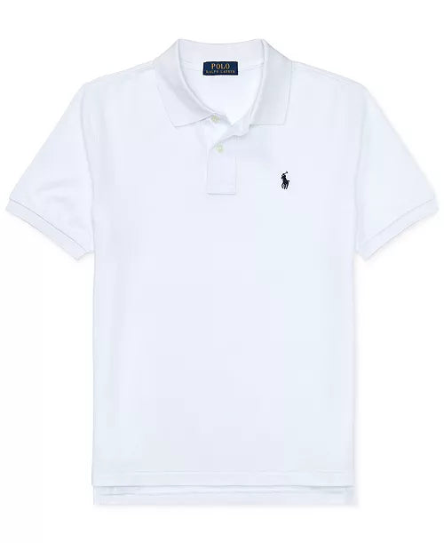 RL 男大童 網眼Polo衫 - 白色