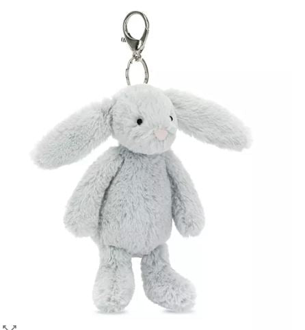 預購 Jellycat 害羞兔兔吊飾 淺灰