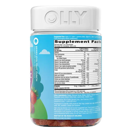 Costco Olly 小孩綜合維他命益生菌 - 160顆