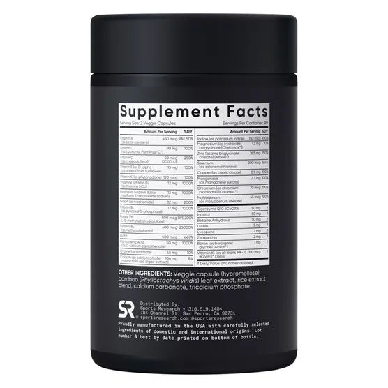 Costco Sports Research 綜合維他命 - 180顆