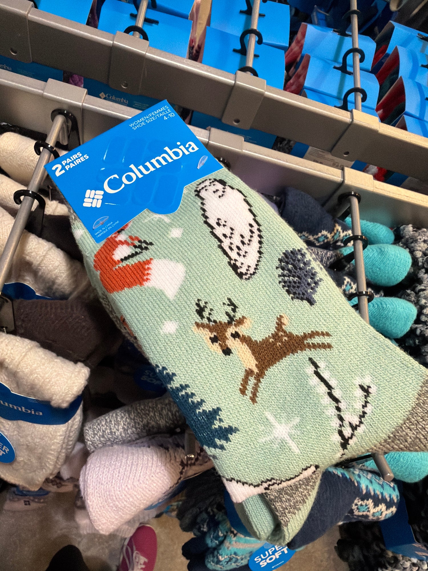 Columbia 厚襪子兩雙 動物款