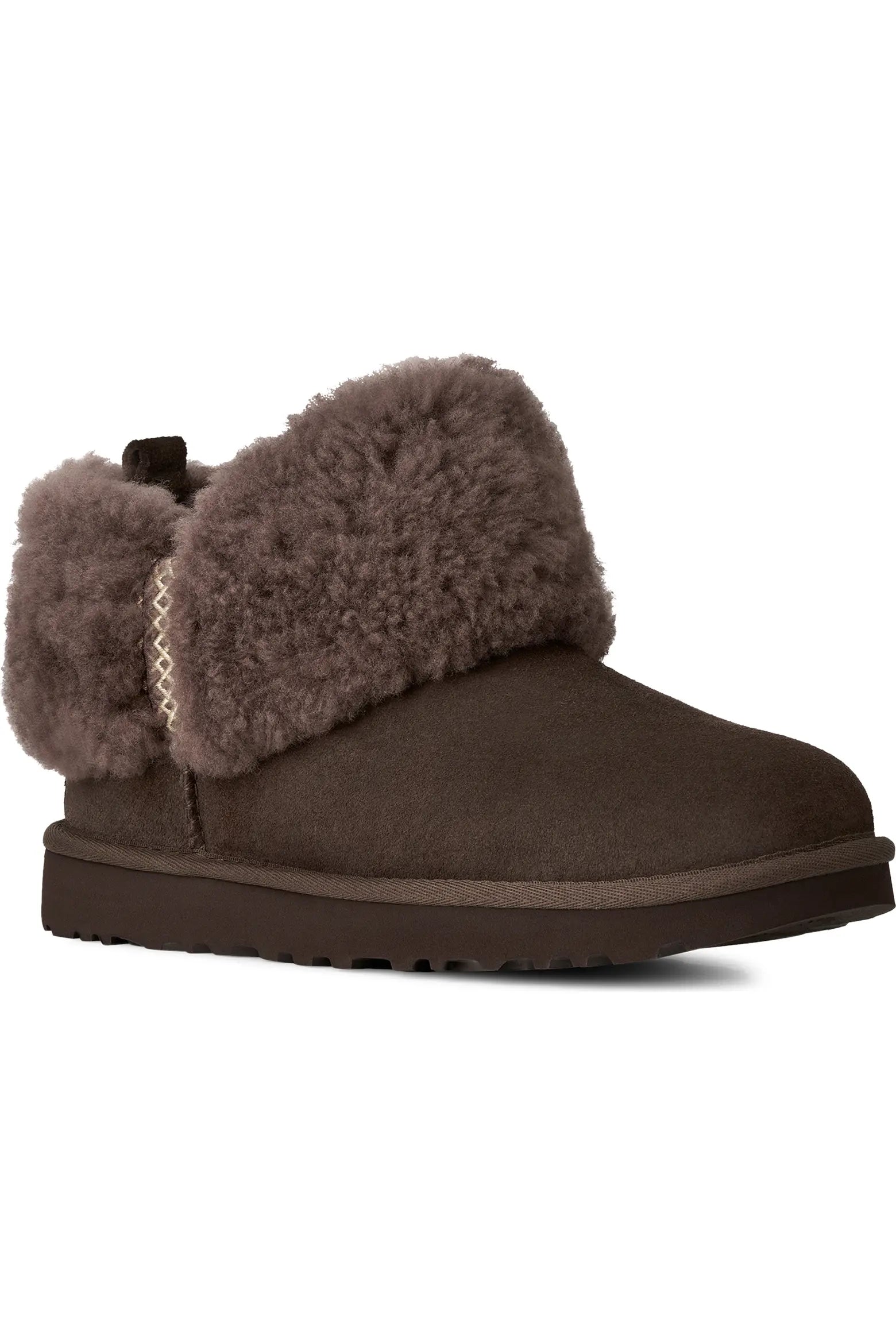 ND UGG 女生 Ultra Mini 編織毛毛短靴