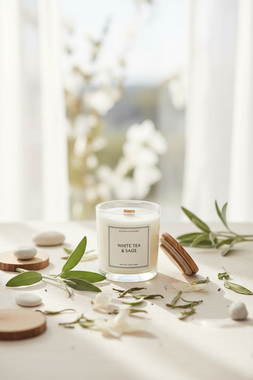 BBW 三蕊蠟燭 白茶 - White Tea & Sage