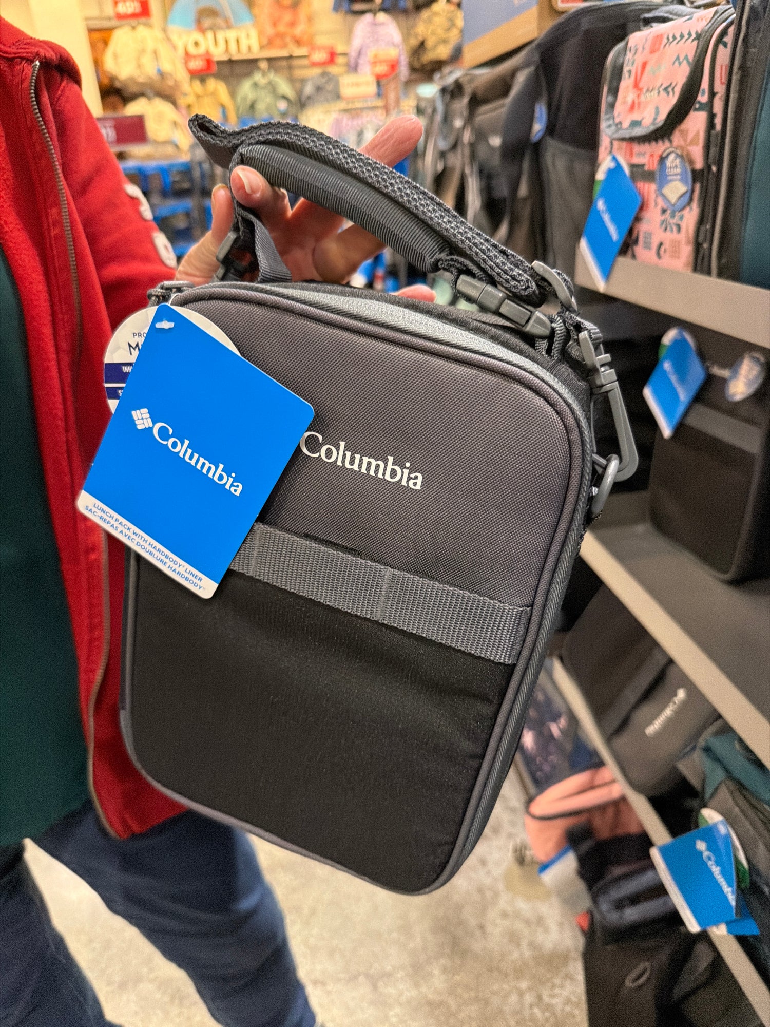 Columbia 有背袋 便當袋 黑色