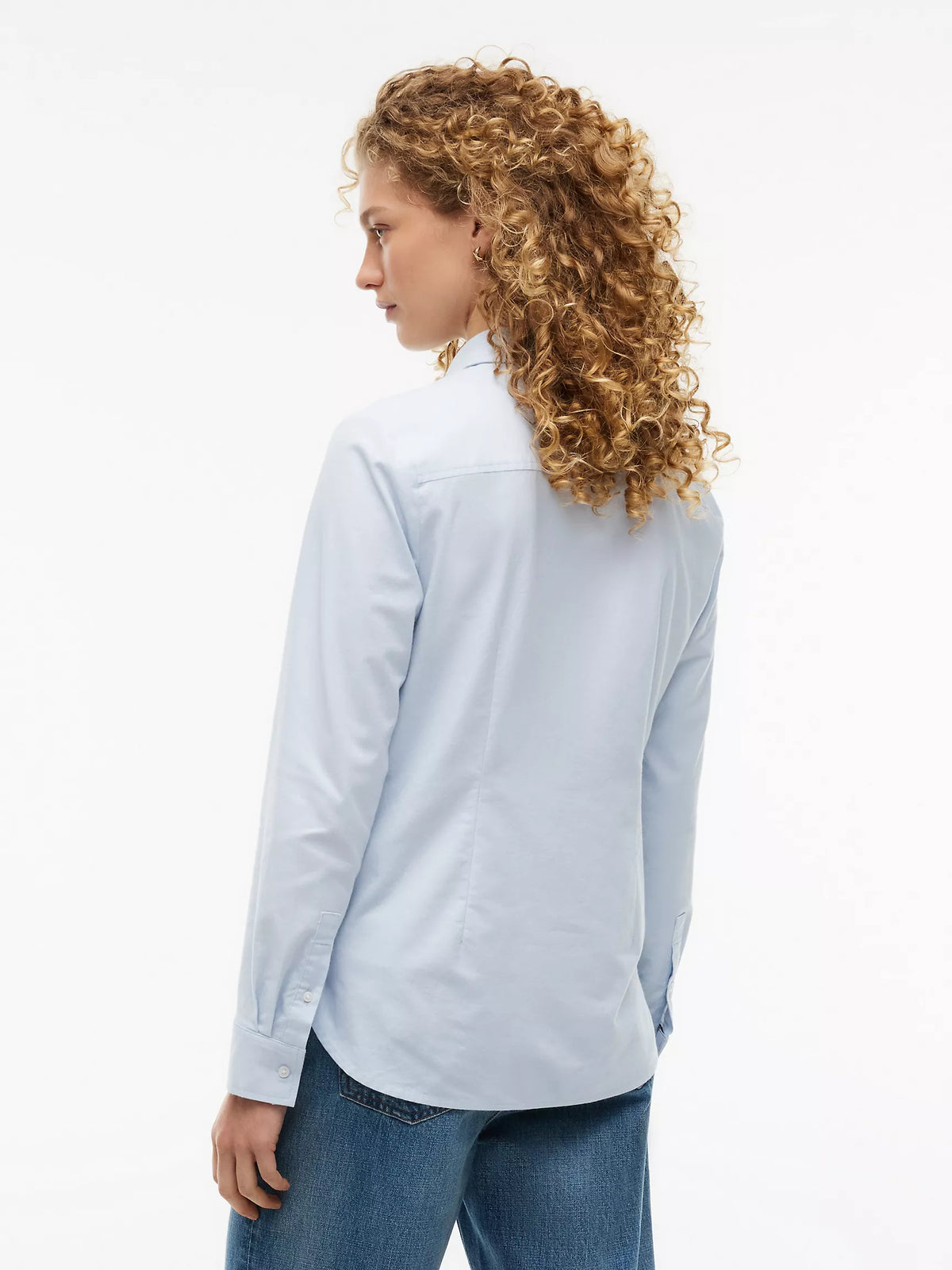 Tommy 女生 正常版 Oxford 長袖襯衫 - 淺藍