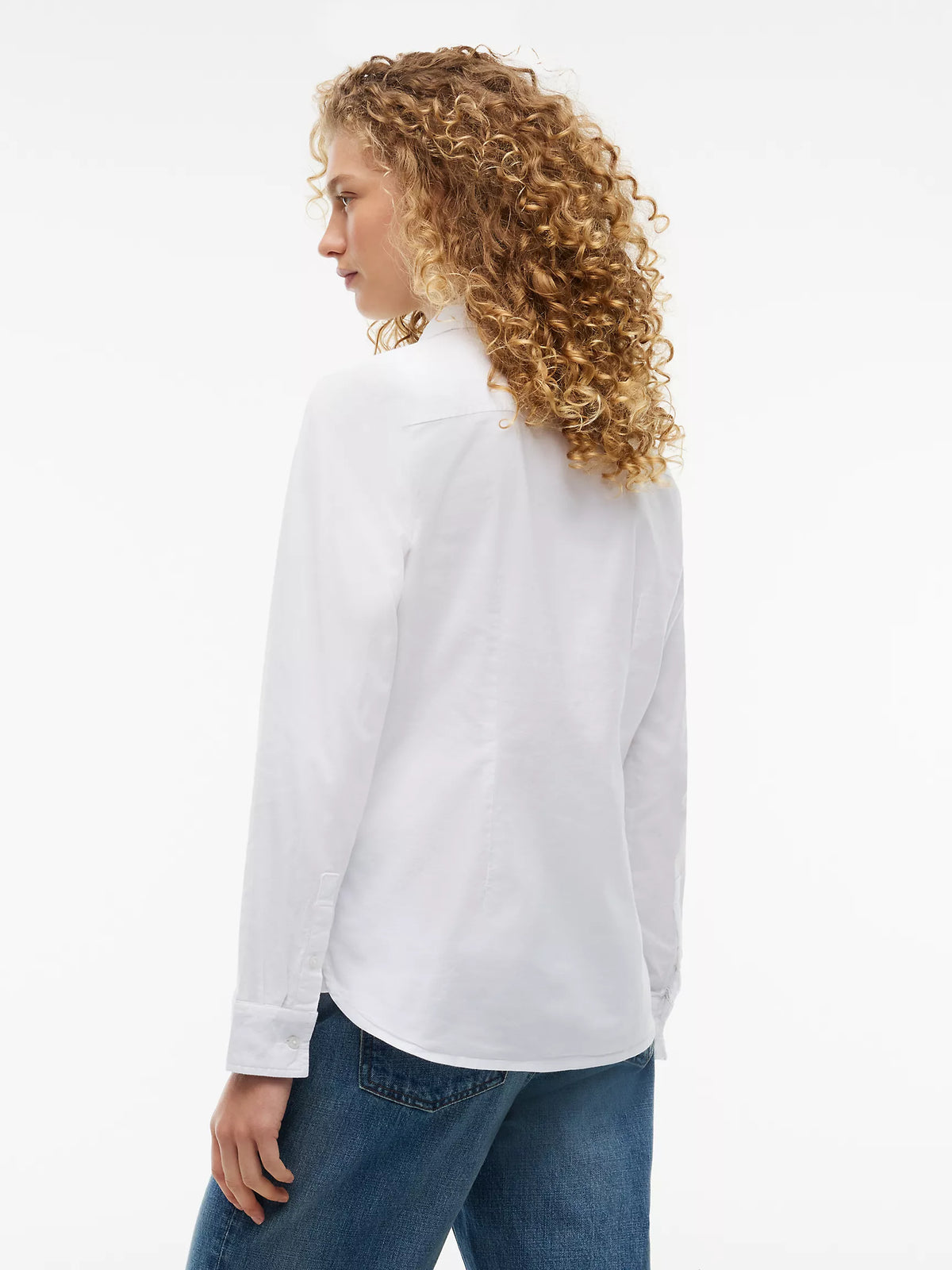 Tommy 女生 正常版 Oxford 長袖襯衫 - 白色