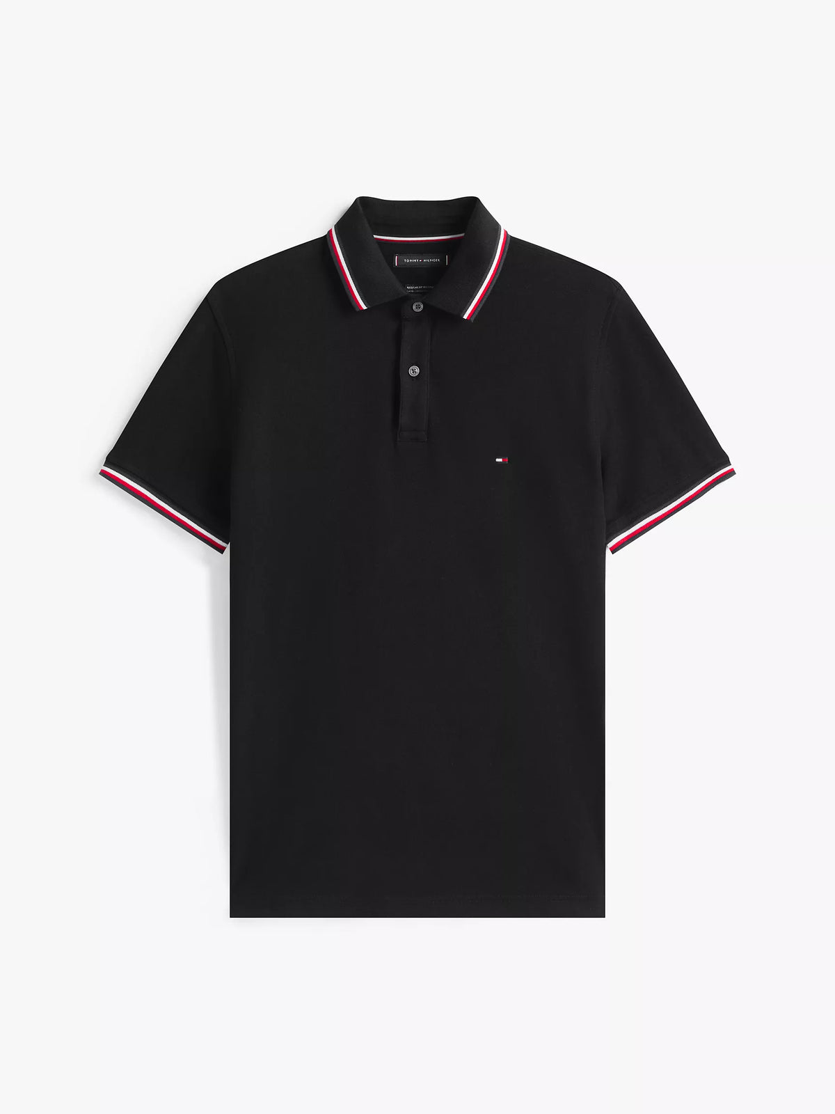 Tommy 男生 正常版吸汗Polo衫 - 黑色