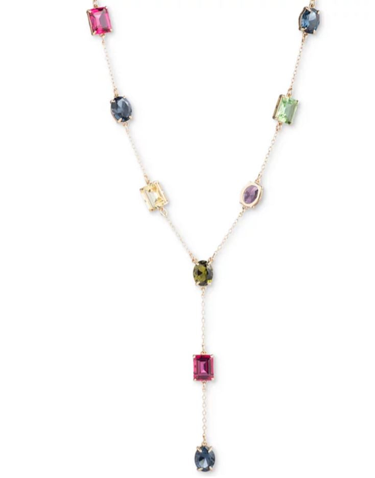 百貨 RL專櫃 彩色鑽Y字項鍊