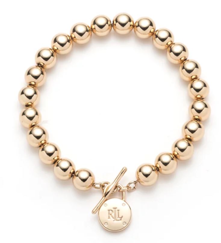 百貨 RL專櫃 金珠珠LOGO手鍊