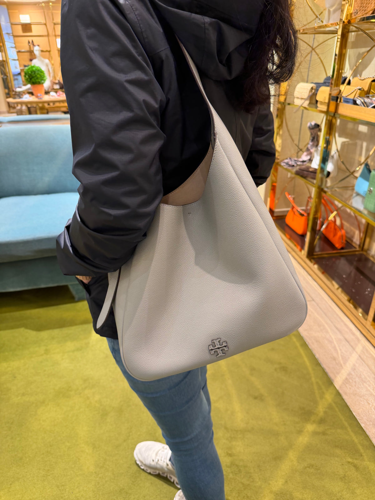 TB Outlet Thea 軟軟肩背包 - 大象灰