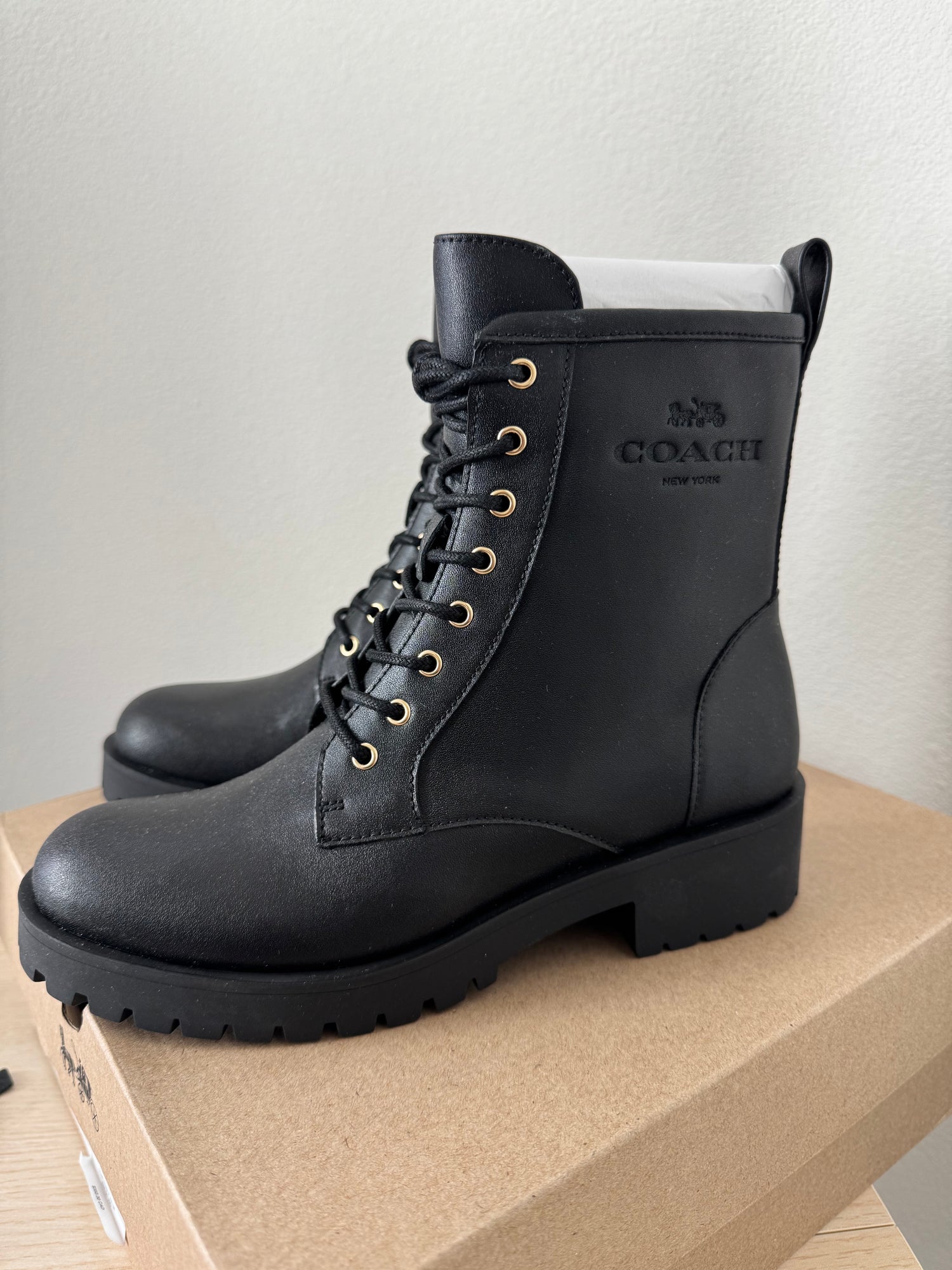 Coach 專櫃 Lyra 女生靴子 黑色 US6/23cm