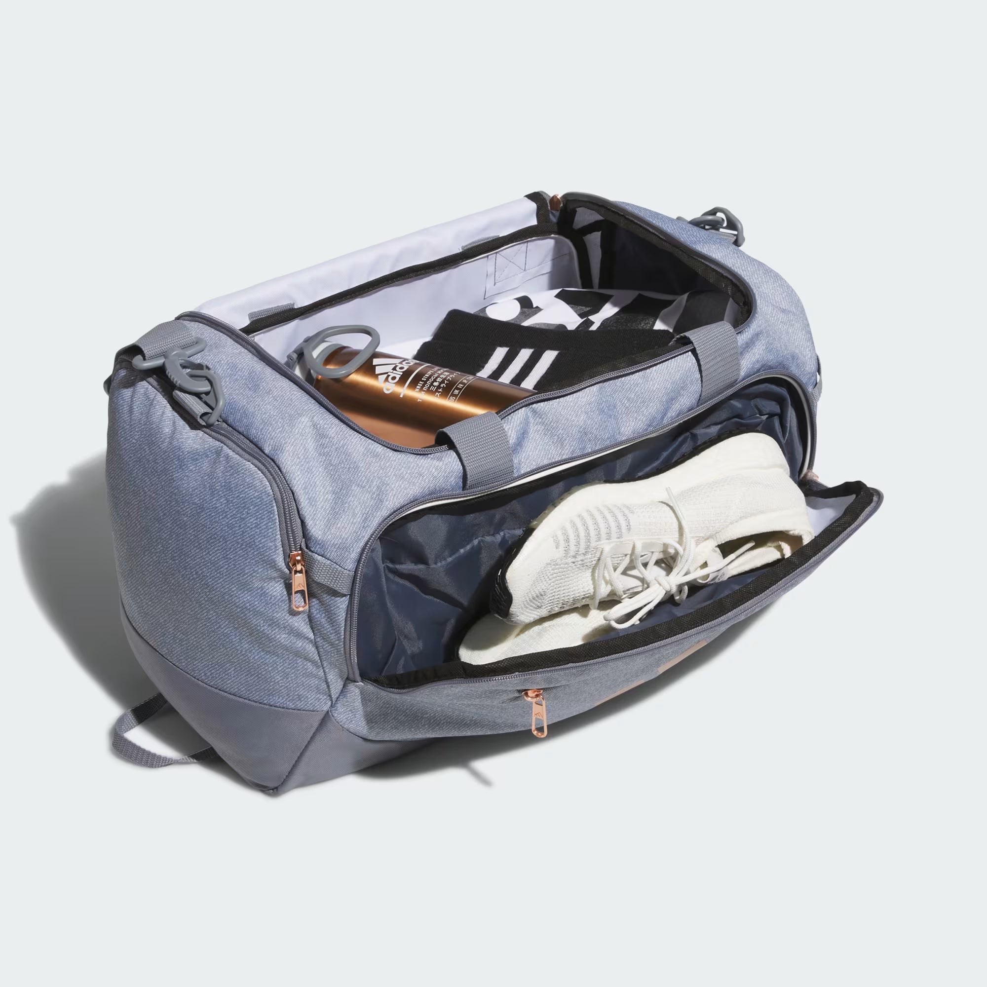 Adidas 旅行必備 旅行袋 灰色玫瑰金