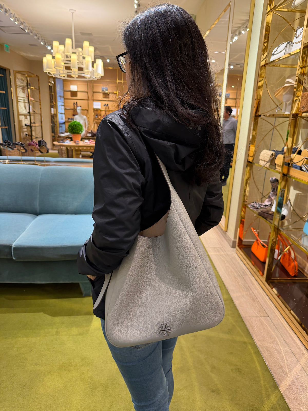 TB Outlet Thea 軟軟肩背包 - 大象灰