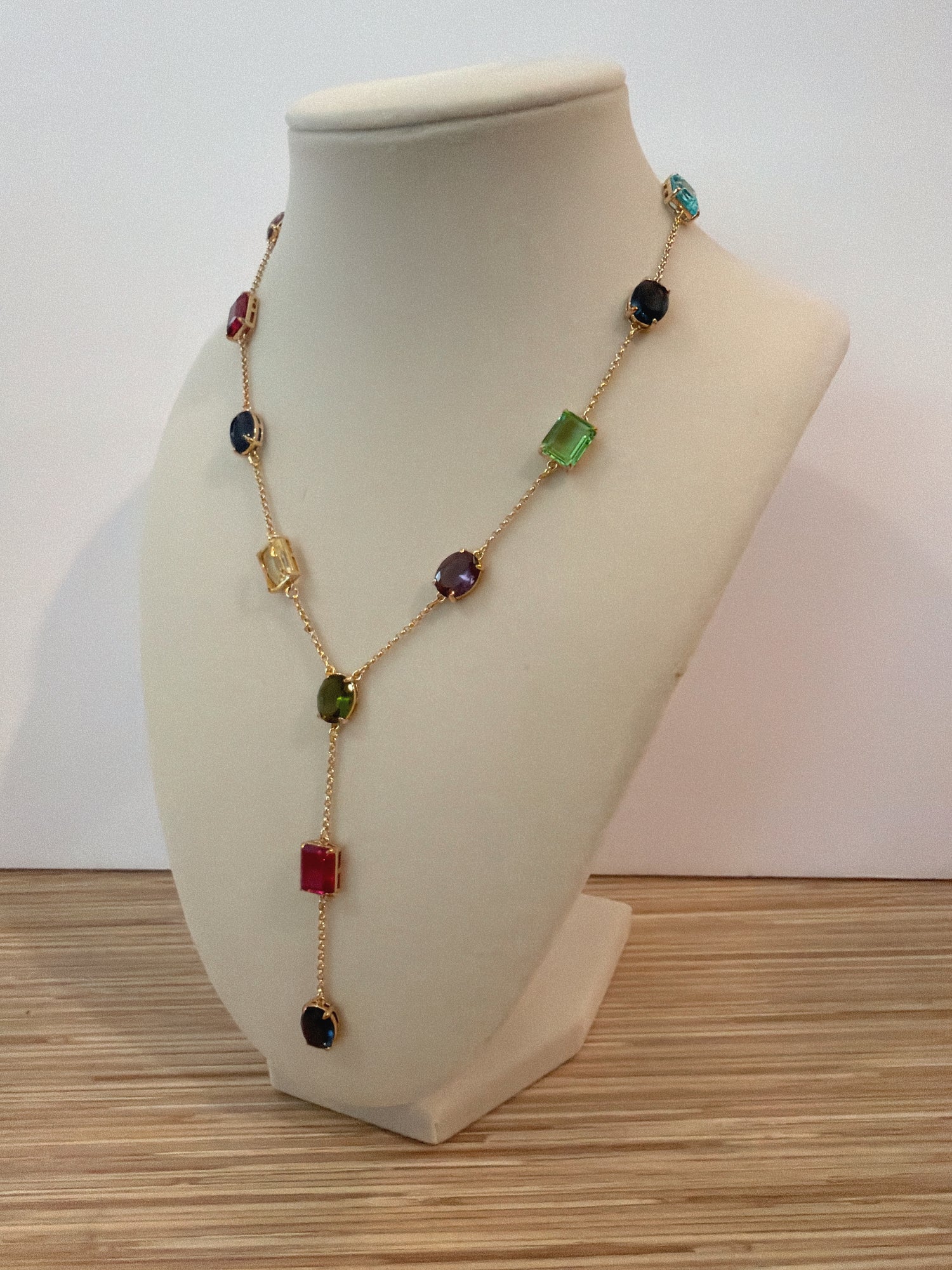 百貨 RL專櫃 彩色鑽Y字項鍊