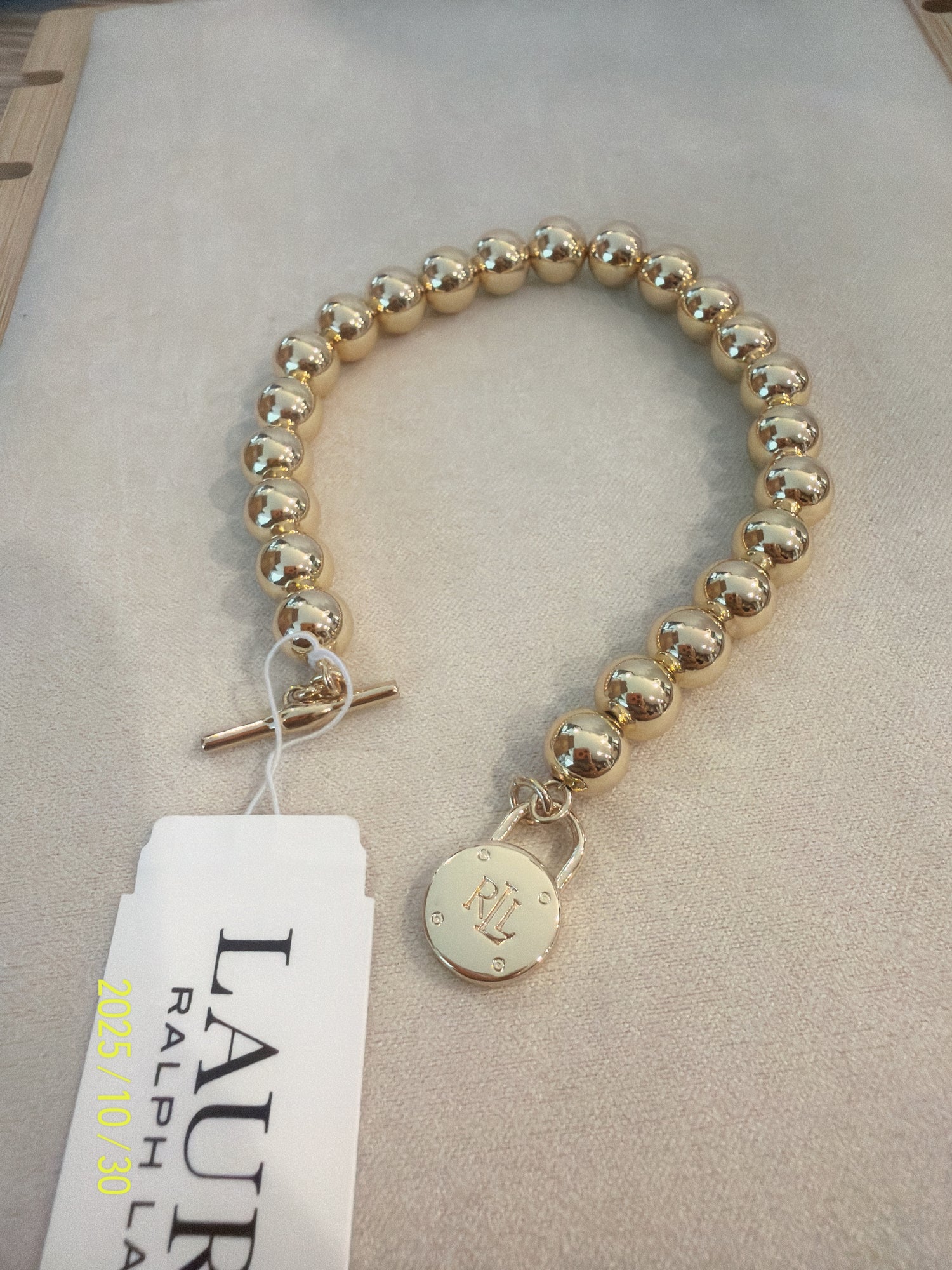 百貨 RL專櫃 金珠珠LOGO手鍊