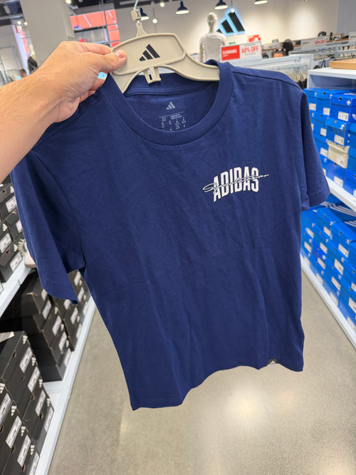 Adidas 女生 棉短T - 深藍sport