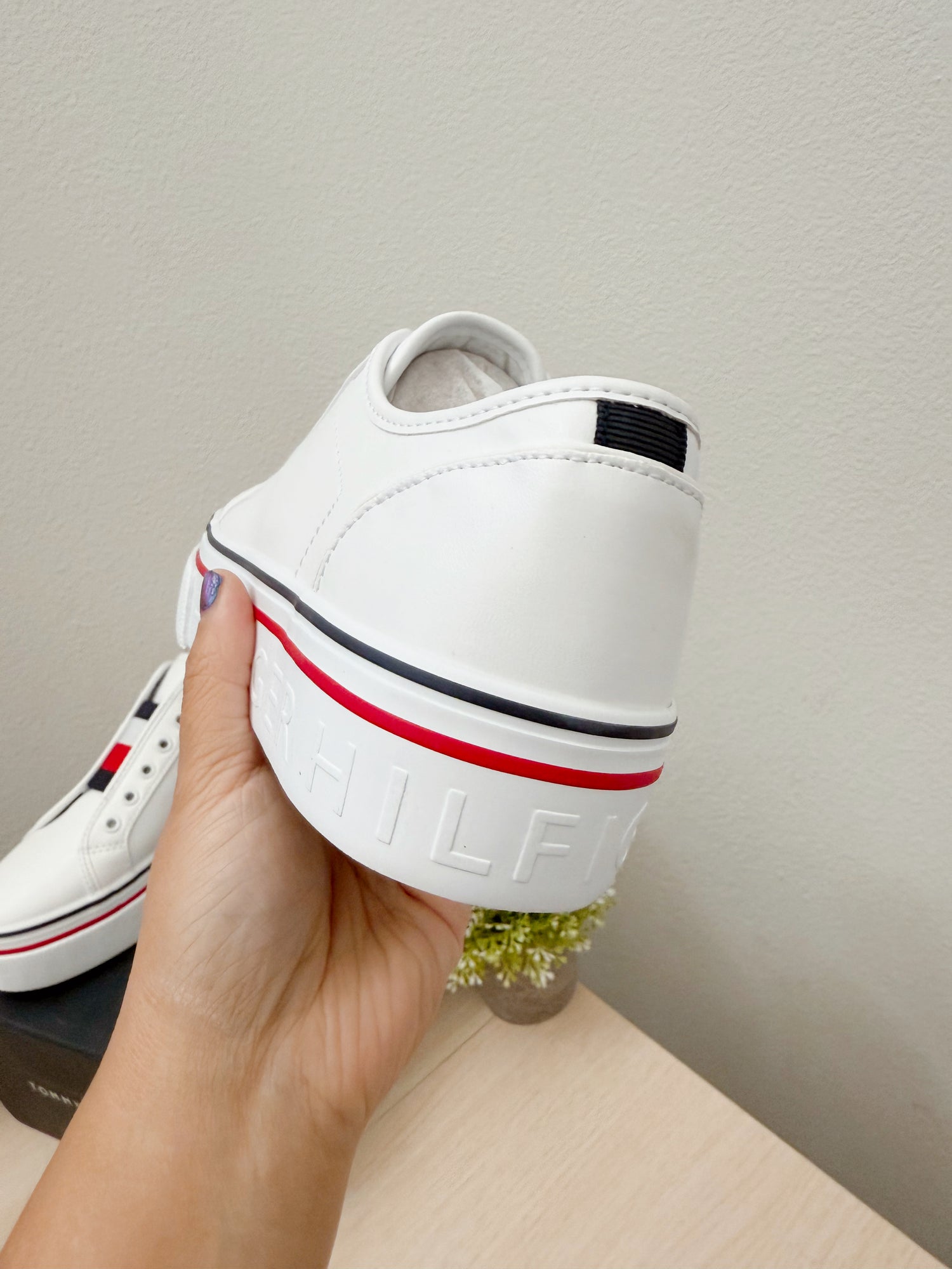 新款! 百貨 Tommy專櫃 女生懶人小白鞋 增高款