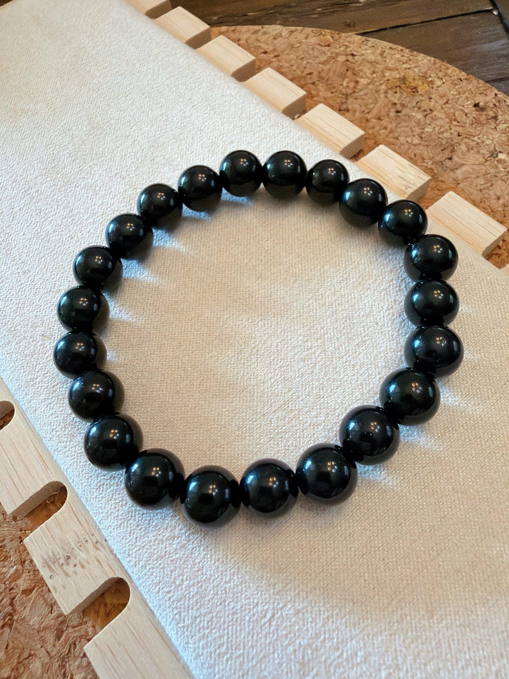 手工 甜甜 黑曜石手串 8mm