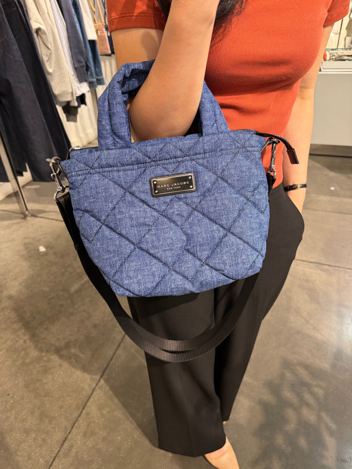 MJ outlet 菱格小托特 牛仔