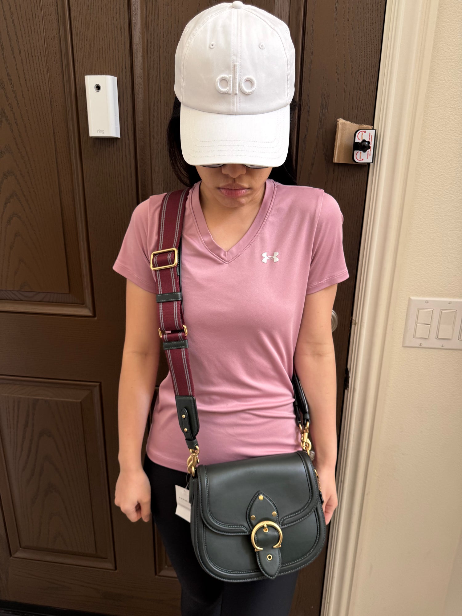 Coach 專櫃 Saddle 雙背帶馬鞍包 祖母綠 22